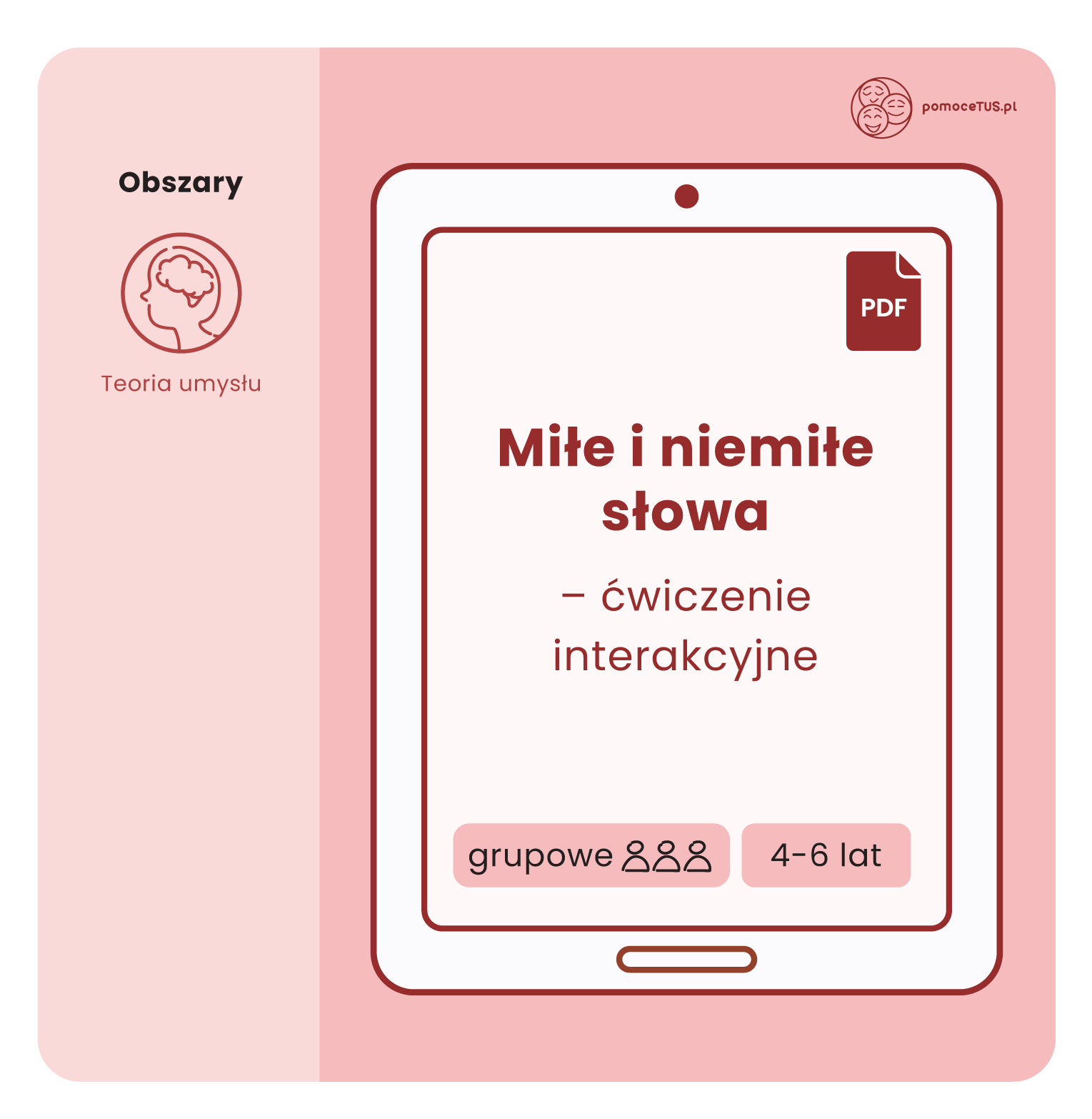 Miłe i niemiłe słowa - ćwiczenie interakcyjne (PDF)