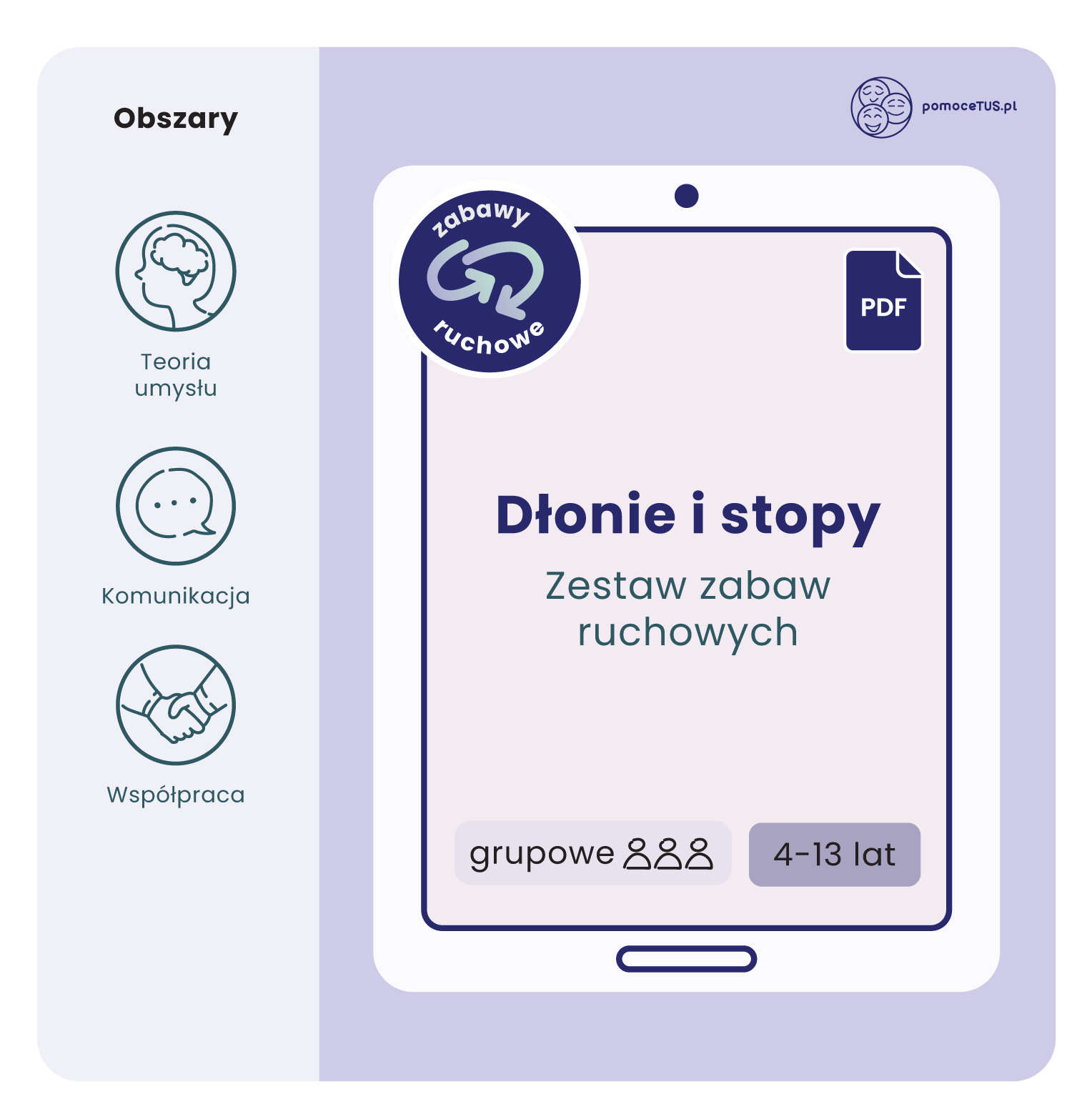 Dłonie i stopy. Zestaw zabaw ruchowych (PDF)