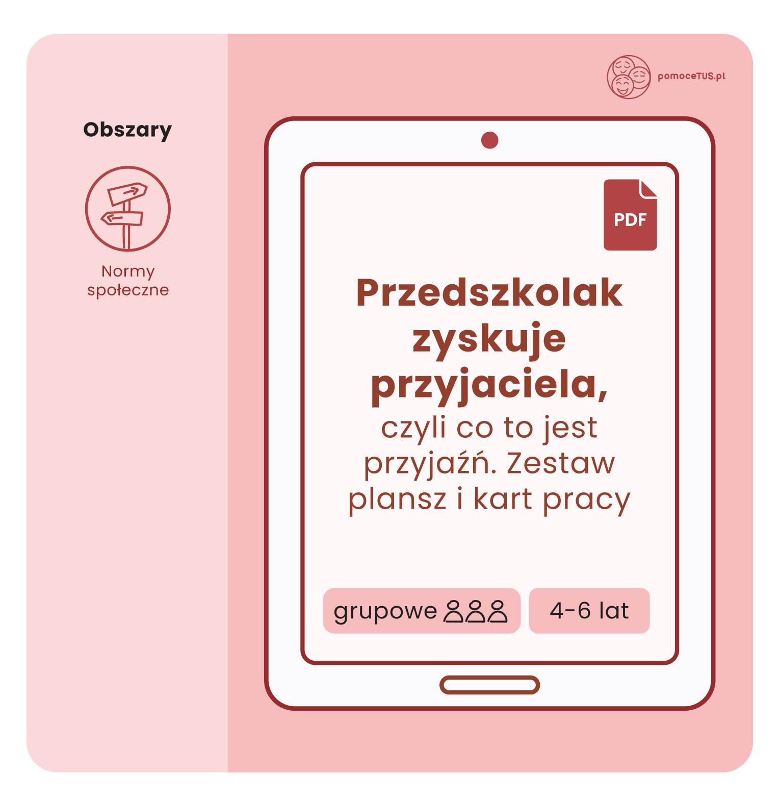 Przedszkolak zyskuje przyjaciela, czyli co to jest przyjaźń. Zestaw plansz i kart pracy (PDF)