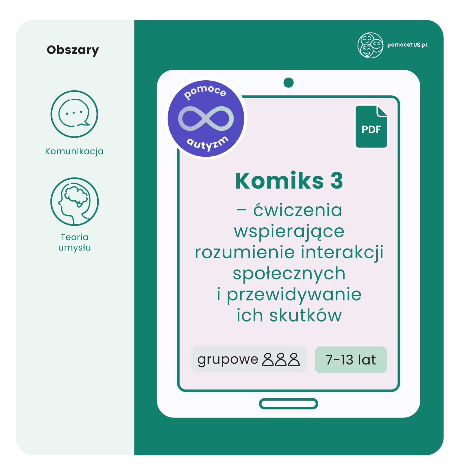 Komiks 3 - ćwiczenia wspierające rozumienie interakcji społecznych i przewidywanie ich skutków (PDF)