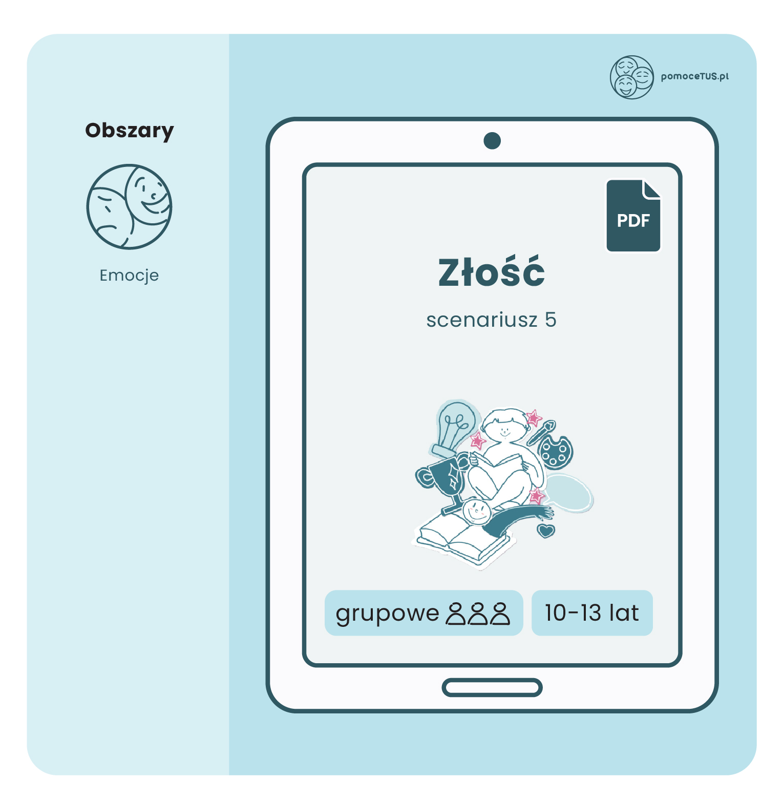 Gotowe Scenariusze do zajęć Treningu Umiejętności Społecznych dla dzieci w wieku 10-13 lat – scenariusz 5 (Złość) (PDF)