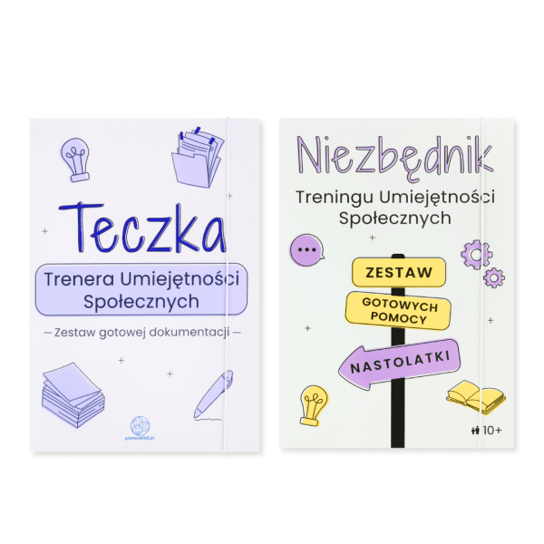 ZESTAW - Niezbędnik Treningu Umiejętności Społecznych - zestaw gotowych pomocy dla nastolatków + Teczka Trenera TUS