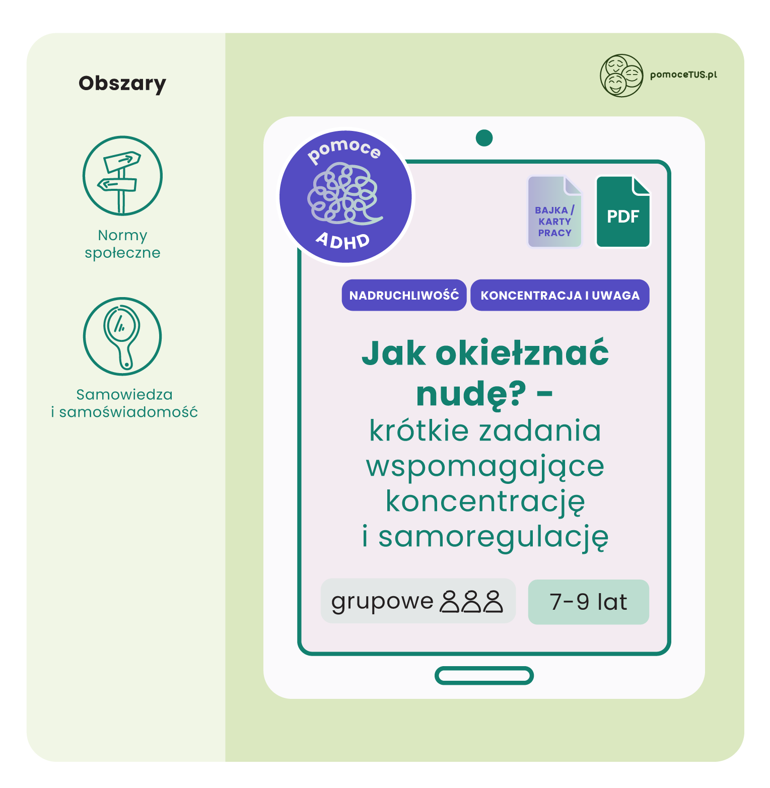 Jak okiełznać nudę? - krótkie zadania wspomagające koncentrację i samoregulację (PDF)