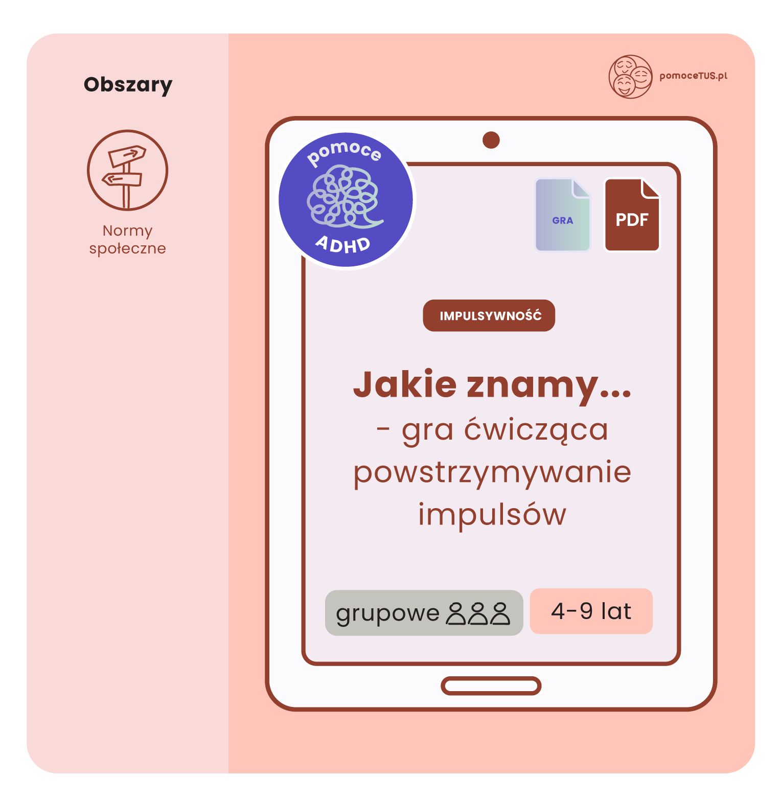 Jakie znamy... - gra ćwicząca powstrzymywanie impulsów (PDF)