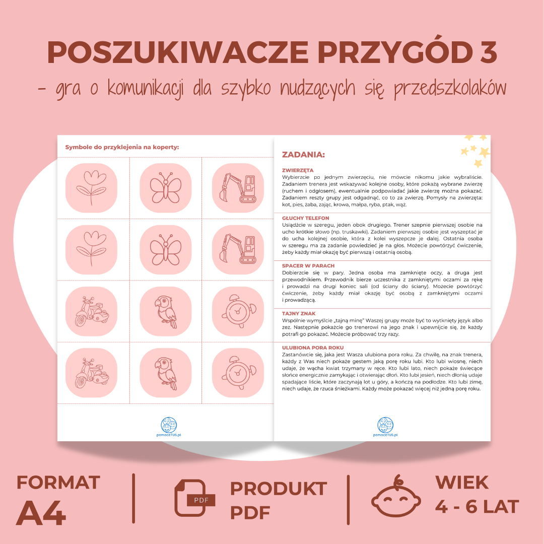 Poszukiwacze przygód 3 - gra o komunikacji dla przedszkolaków (PDF)