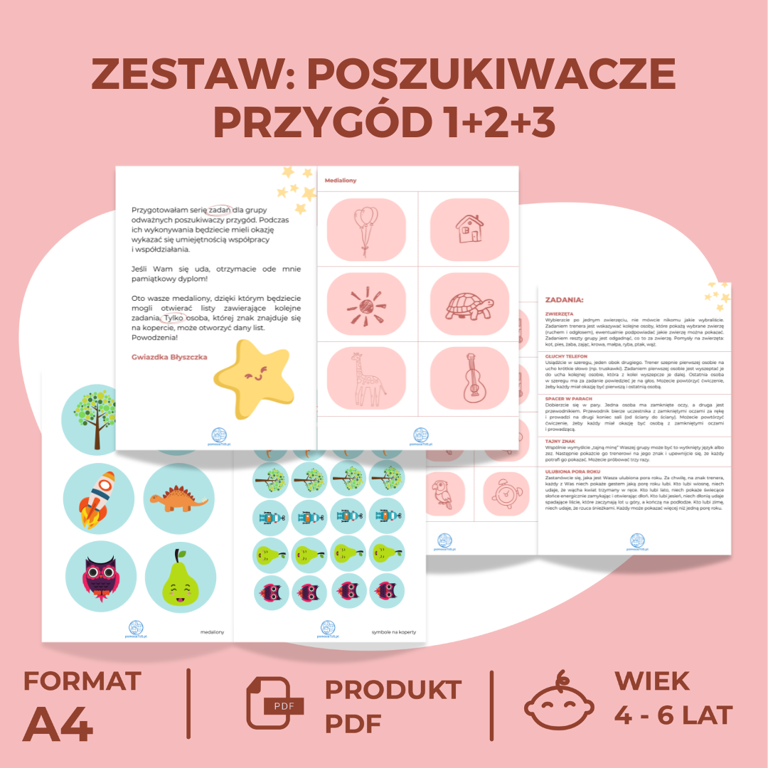 ZESTAW: Poszukiwacze przygód 1, 2 i 3 - gry dla szybko nudzących się przedszkolaków