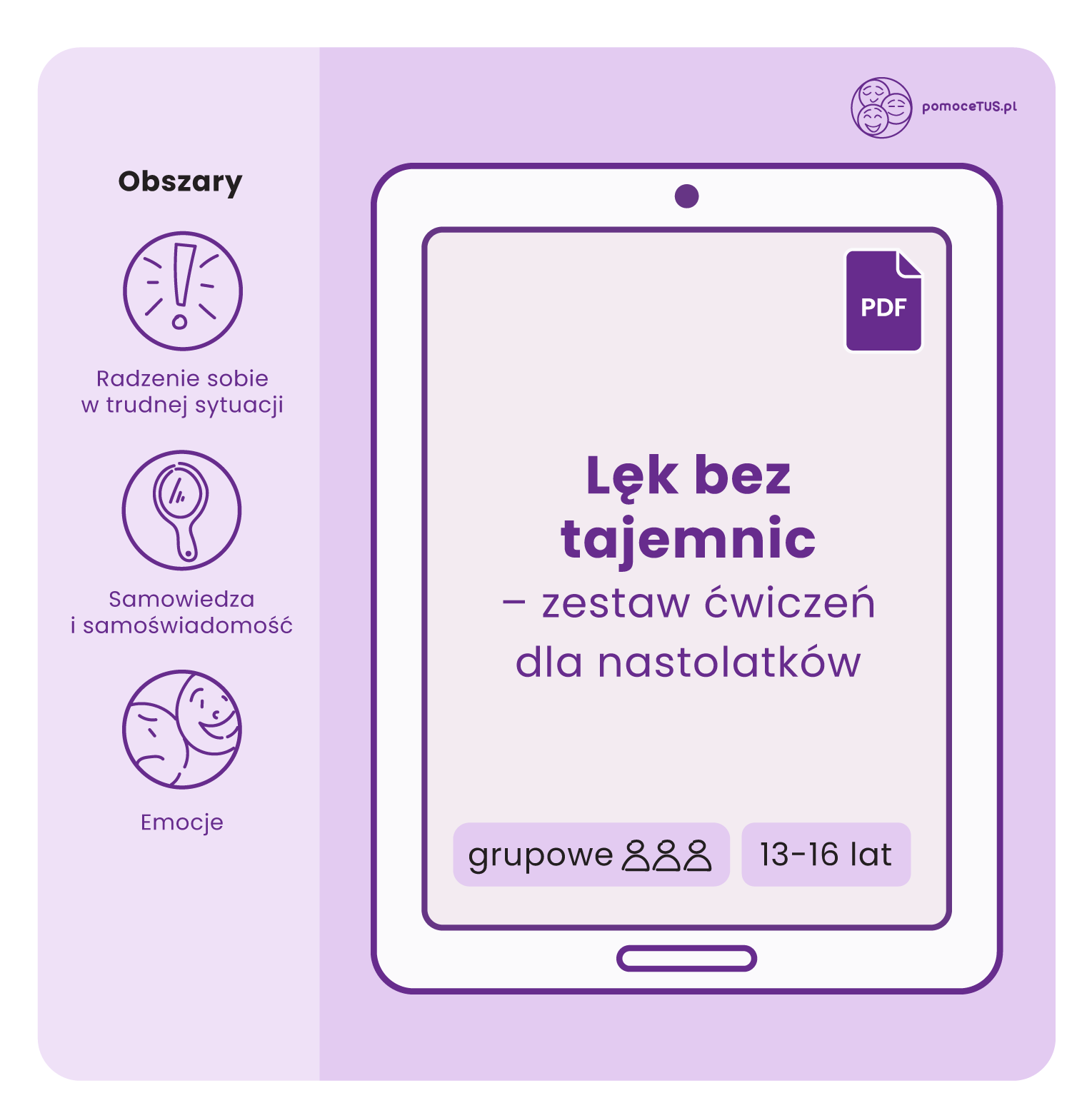Lęk bez tajemnic - zestaw ćwiczeń dla nastolatków (PDF)