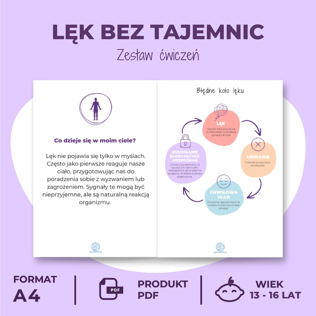 Lęk bez tajemnic - zestaw ćwiczeń dla nastolatków