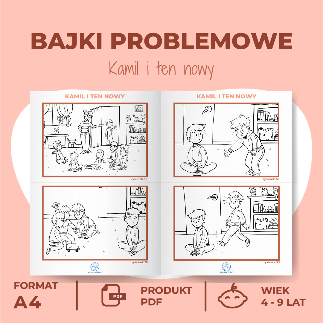 Bajki problemowe: Kamil i ten nowy. Bajka o poznawaniu nowych osób, o tolerancji i różnorodności kulturowej i narodowościowej - wnętrze