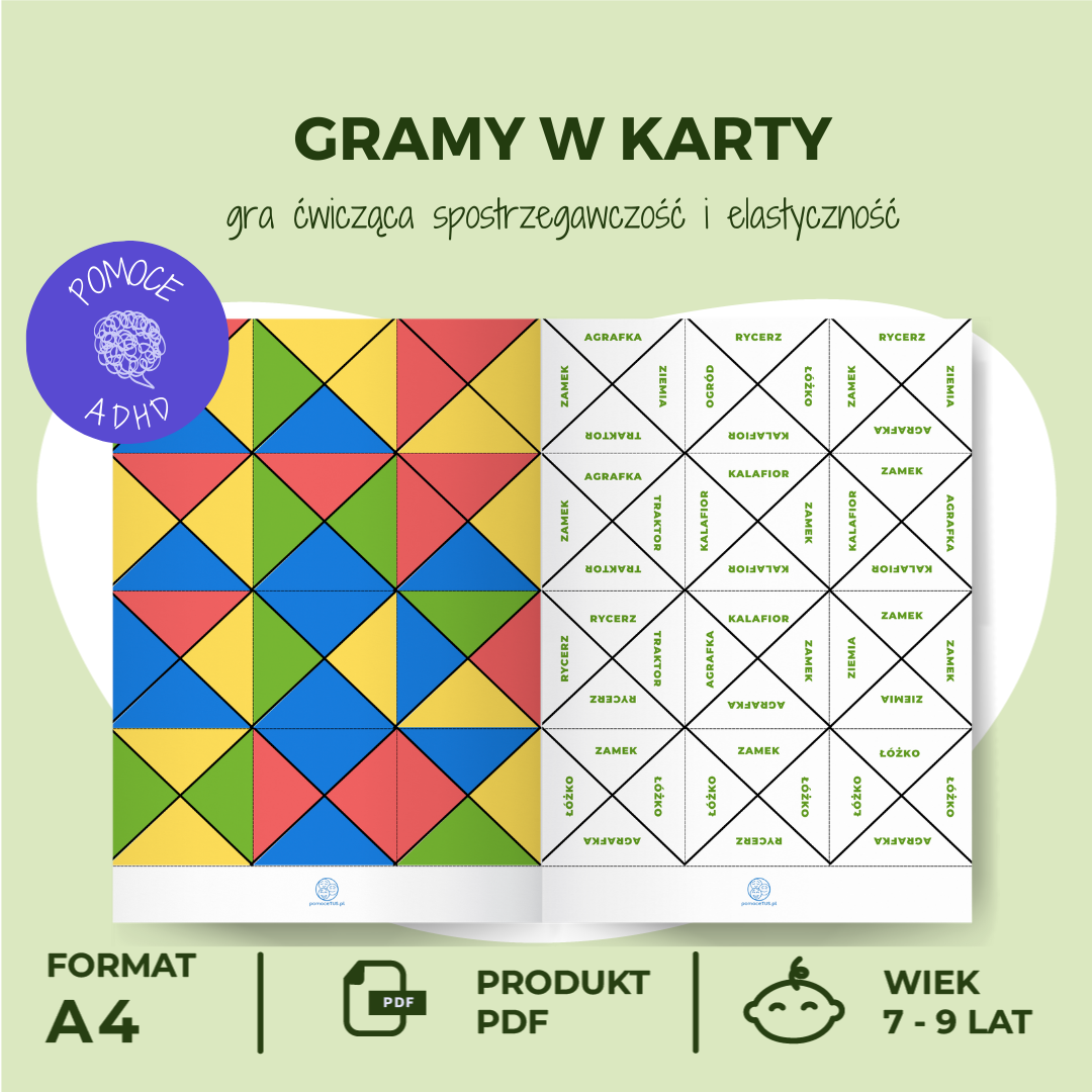 Gramy w karty – gra ćwicząca spostrzegawczość i elastyczność - wnętrze