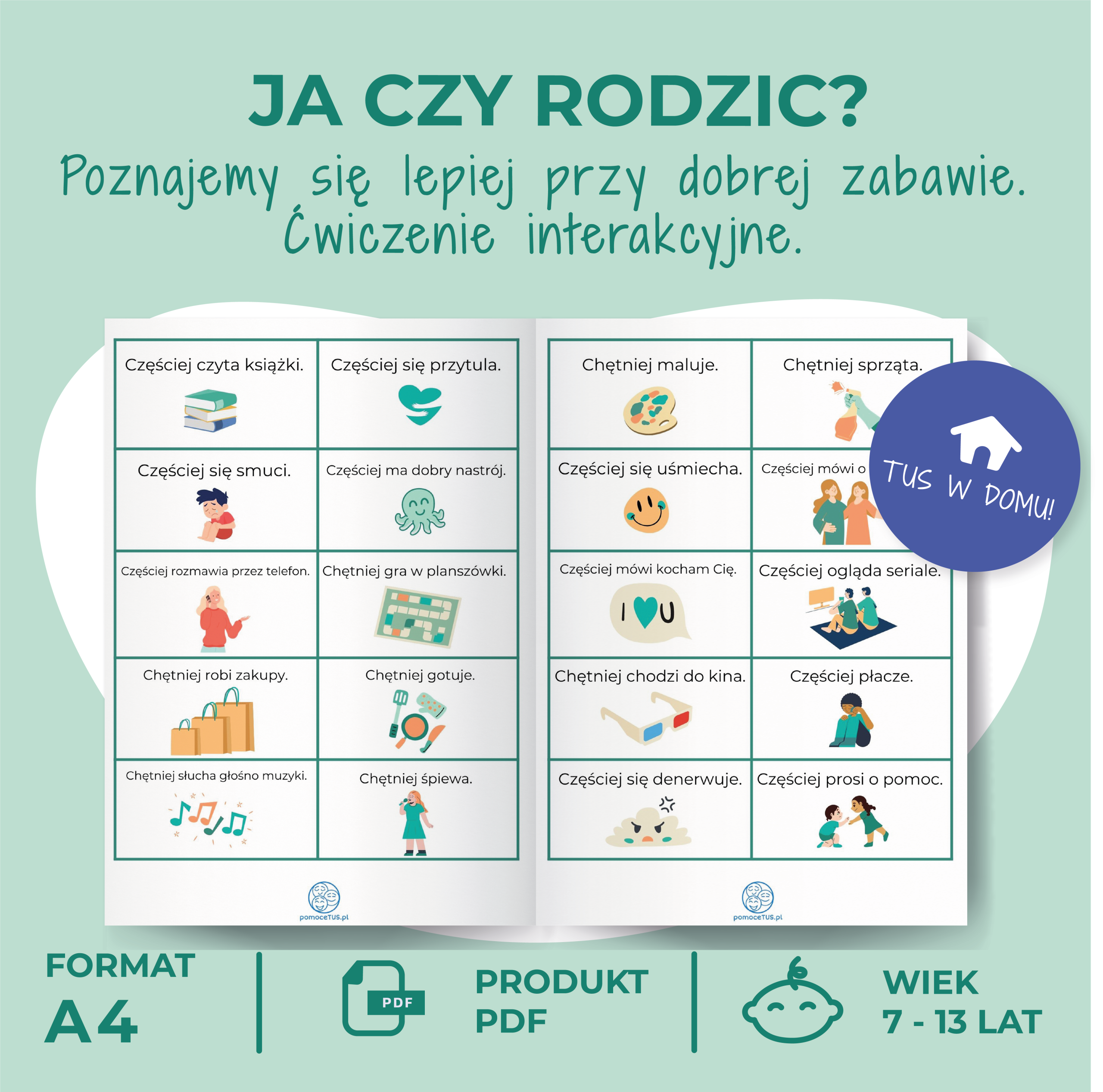 Ja czy rodzic? Poznajemy się lepiej przy dobrej zabawie. Ćwiczenie interakcyjne - wnętrze