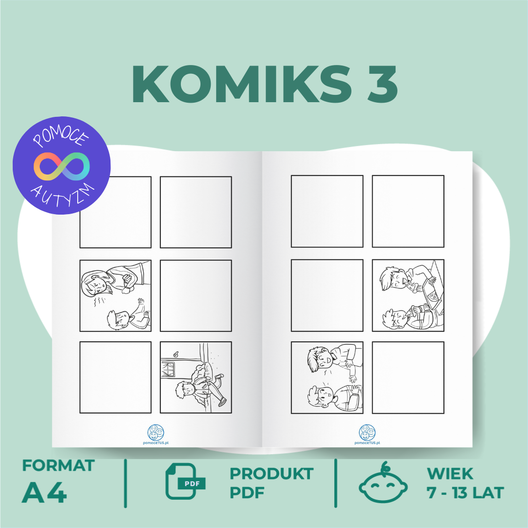 Komiks 3 - ćwiczenia wspierające rozumienie interakcji społecznych i przewidywanie ich skutków - wnętrze
