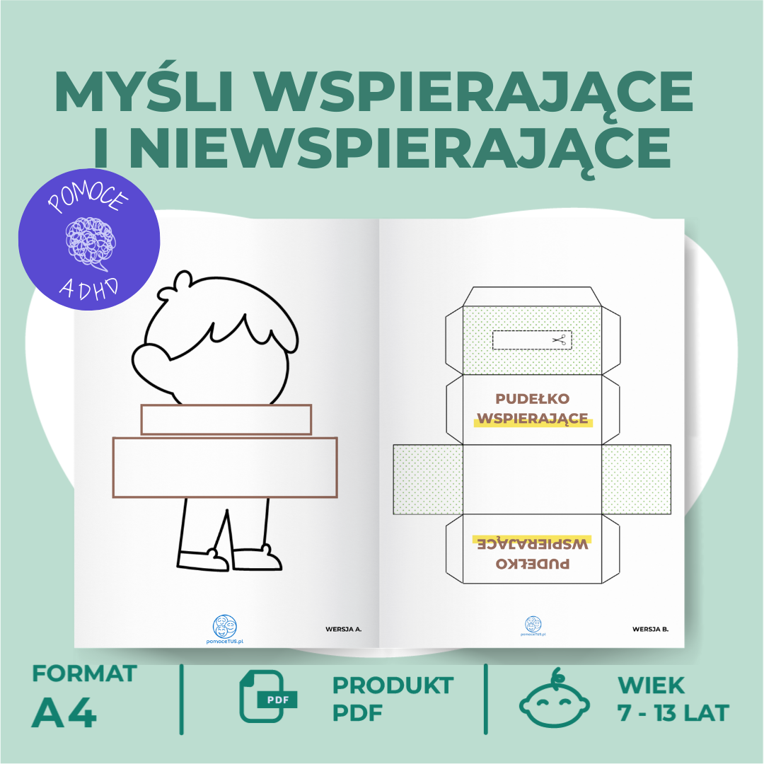 Myśli wspierające i niewspierające - ćwiczenie wzmacniające pewność siebie - wnętrze