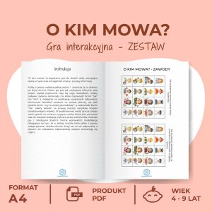O kim mowa? - gra w zadawanie pytań, zestaw 4 plansz