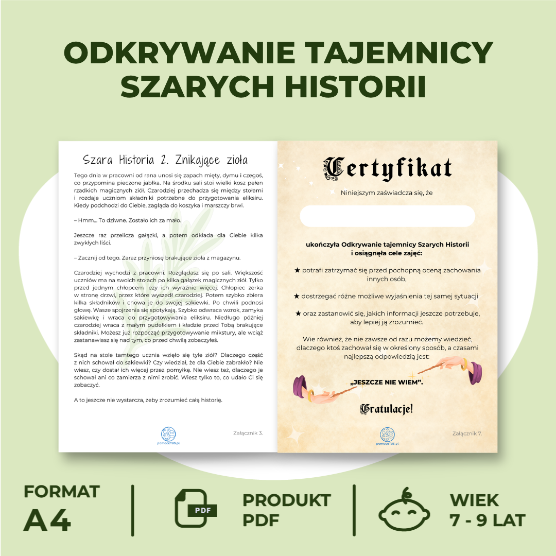 Szare historie - gra fabularna dla dzieci w wieku 7–9 lat o tym, jak nie oceniać pochopnie zachowania innych (PDF) - obrazek 2