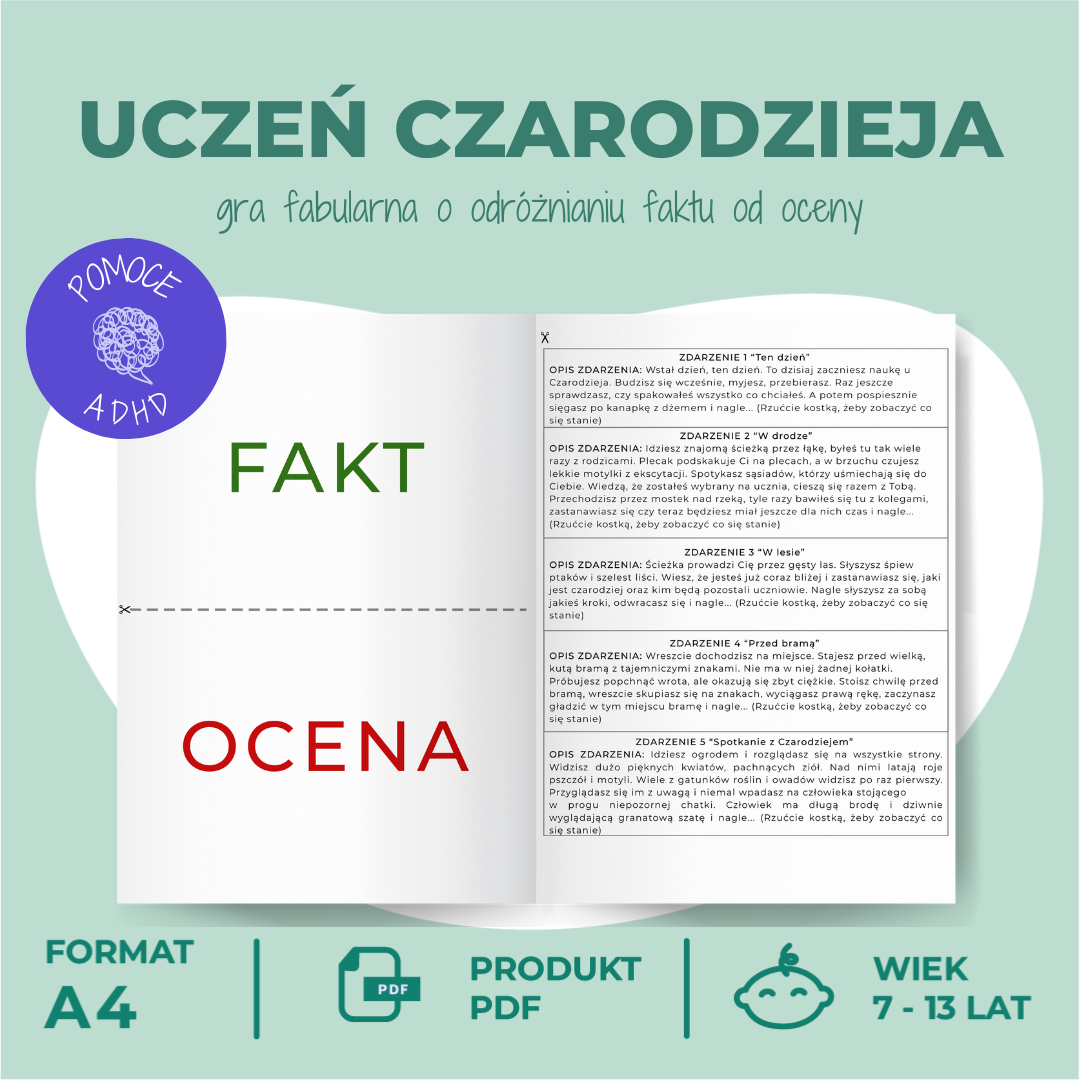 Uczeń czarodzieja – gra fabularna o odróżnianiu faktu od oceny - wnętrze